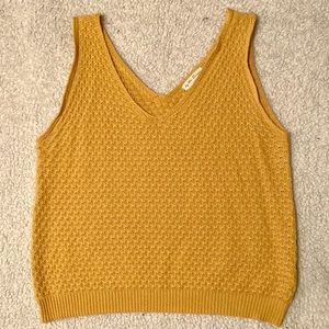 Knitted Yellow Sweater Vest L